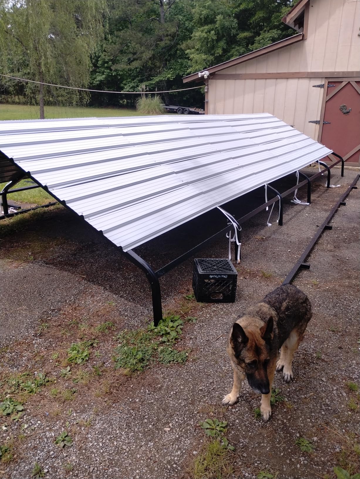 Garveelife 20 ft x20 ft x13 ft Metal Carport for 2 Cars, Heavy Duty Steel Frame for All Weather, Permanent Shelter for Boats, Full-Sized Pickup Trucks, and Tractors, N.W. 800 LBS customer photo 2