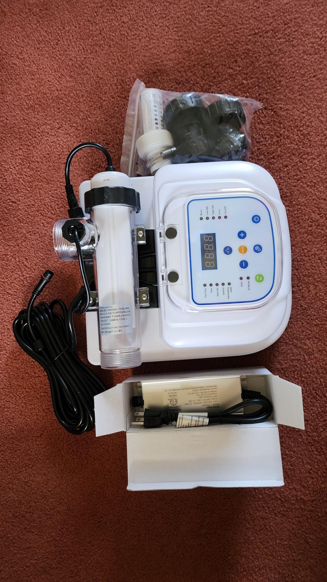 Saltwater Chlorinator System for Above Ground Pools up to 15,000 Gallons, Test Strip Included, Self-Cleaning Saltwater Pool Chlorinator Generator customer photo 1