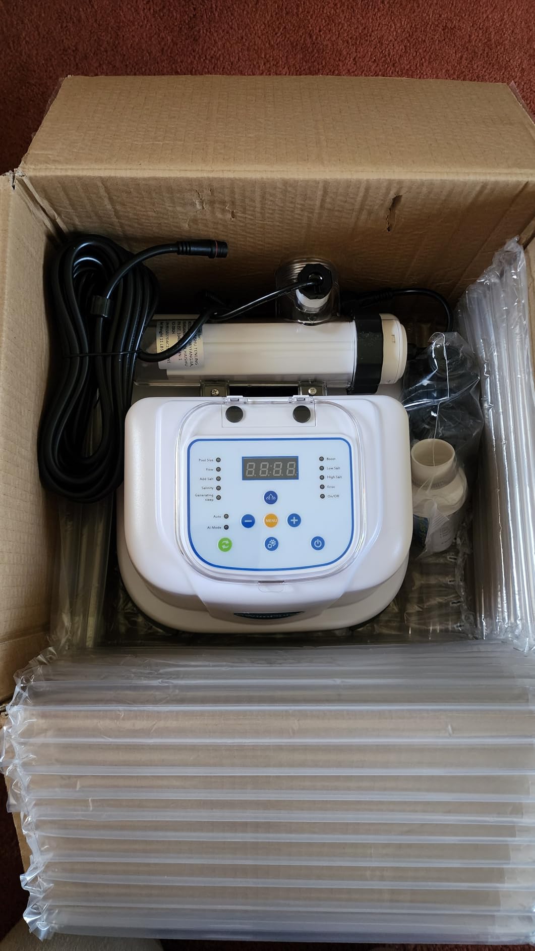 Saltwater Chlorinator System for Above Ground Pools up to 15,000 Gallons, Test Strip Included, Self-Cleaning Saltwater Pool Chlorinator Generator customer photo 2