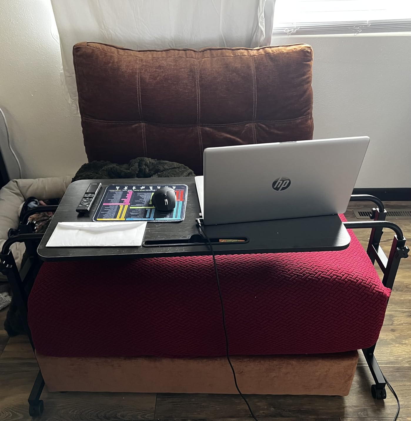 Furist Overbed Table with Wheels, Adjustable Height & Length Heavy Duty Hospital Bed Table, Rolling Recliner Desk and Laptop Table for Adults, 47.25-Inch Wide customer photo 1