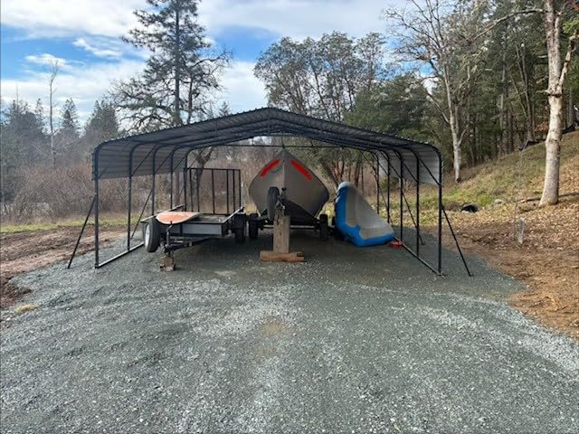AirWire 20'x20' Heavy Duty Carport Canopy for 2 Car, Metal Car Port Garage with Galvanized Steel Roof and Reinforced Stable Triangle Frame Base, Large Car Tent Shelter for Car, Pickup, Tractor, Boat customer photo 1