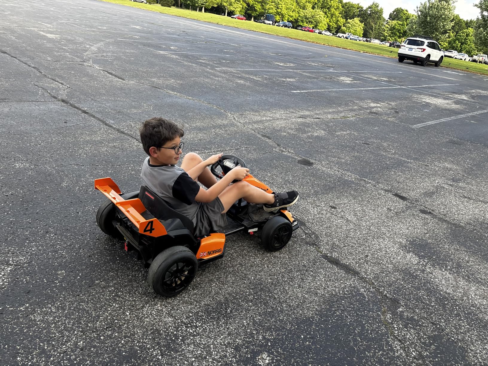 ENYOPRO 36V 9Ah Electric Go Cart for Kids, Licensed McLaren Go Kart w/3-Section Adjustable Seat, Soft Start & Brake Pedal, Electric Drift Kart w/LED Lights, 8.7 MPH, Crazy Cart for Kids 6-12 Years Old customer photo 1