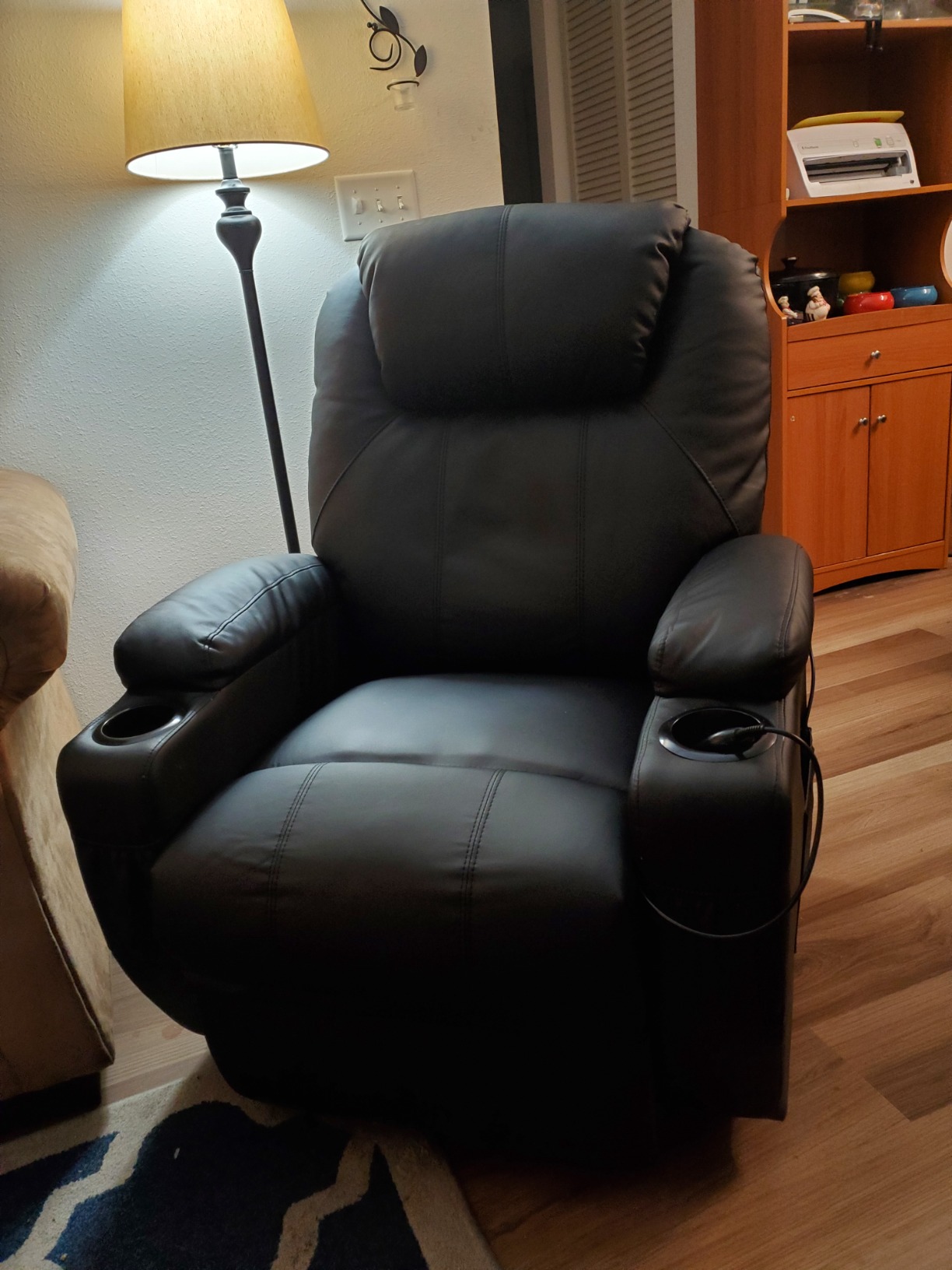 Flamaker Power Lift Chair Massage Recliner Chairs for Elderly - Ergonomic Design with Cup Holders & Side Pockets, Remote Control (Gray) customer photo 2