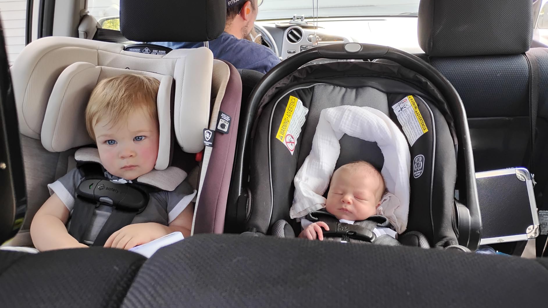 Safety 1st EverSlim 4-in-1 Convertible Car Seat, SecureTech Chest Clip, Ultra-Slim, 4-Mode Infant to Booster, Baby Car Seat, 5-100 lbs, Memory Foam, Fiddlehead customer photo 2