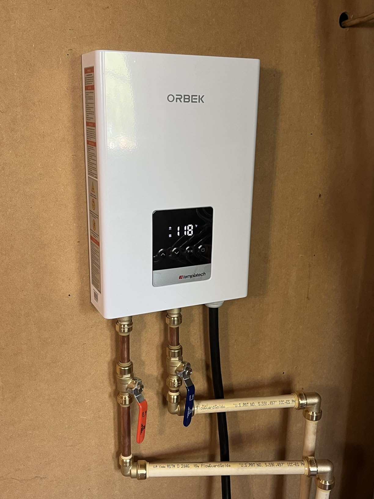 14kW Tankless Water Heater Electric, ORBEK On Demand Hot Water Heater 240V, Max 3.38 GPM, 1-2 Point of Use Water Heater for House, ETL Certified, Self-Modulating, New Upgraded 2.0 customer photo 1