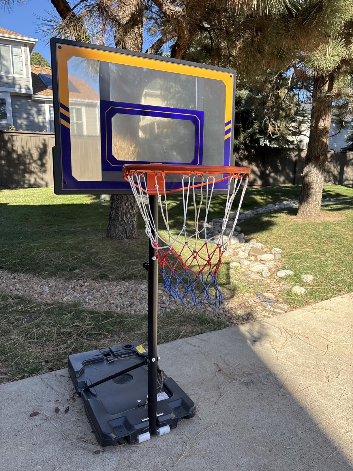 TONBUX Kids Basketball Hoop Outdoor, 3.5-7ft Stepless Adjustable Height, Portable Basketball Hoop for Kids in Backyard, Driveway and Indoor, Shatterproof PC Backboard customer photo 2