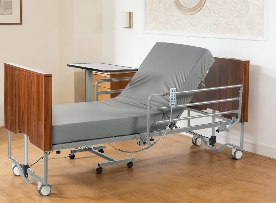 Hospital Bed with 3 Electric Functions, Ultra Low Electric Medical Bed with 6