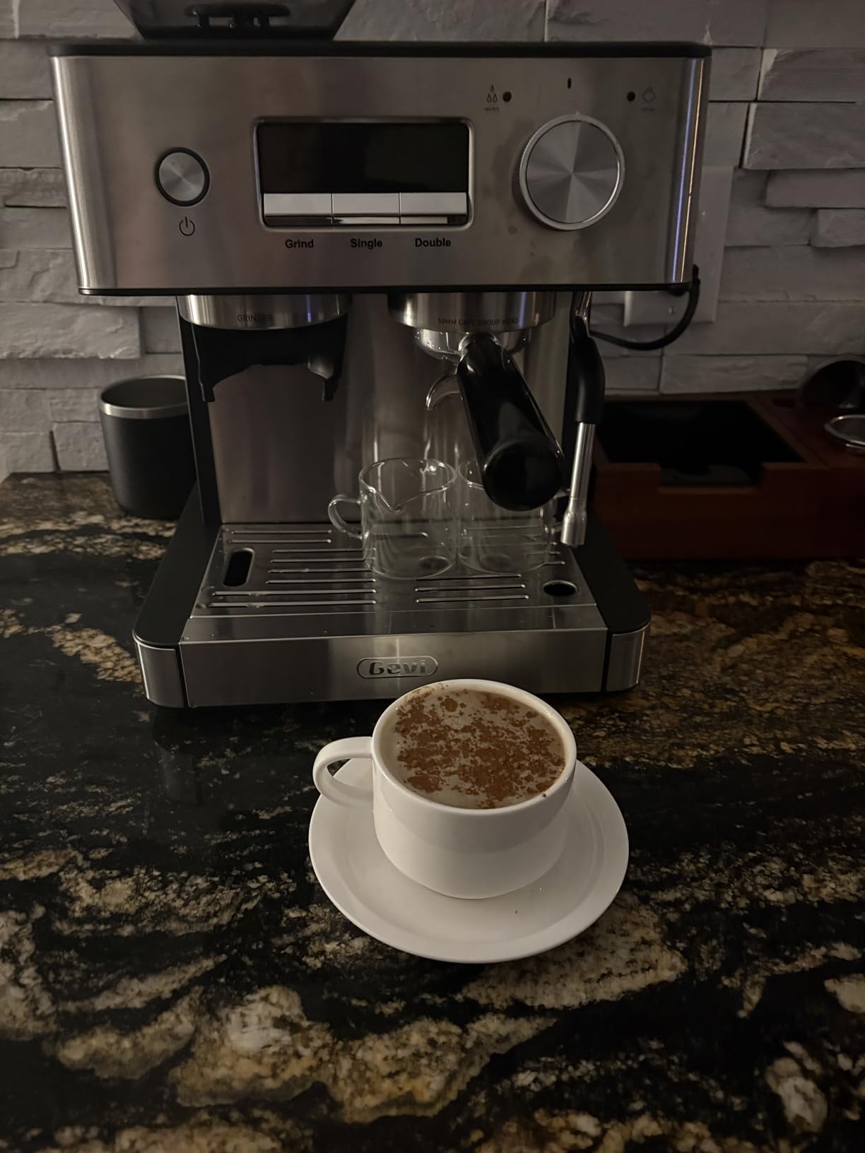 Gevi Dual Boiler Espresso Machine with Built-in Grinder, 58mm Commercial Portafilter, Barista Steam Wand, 31 Grind Settings, Stainless Steel customer photo 1