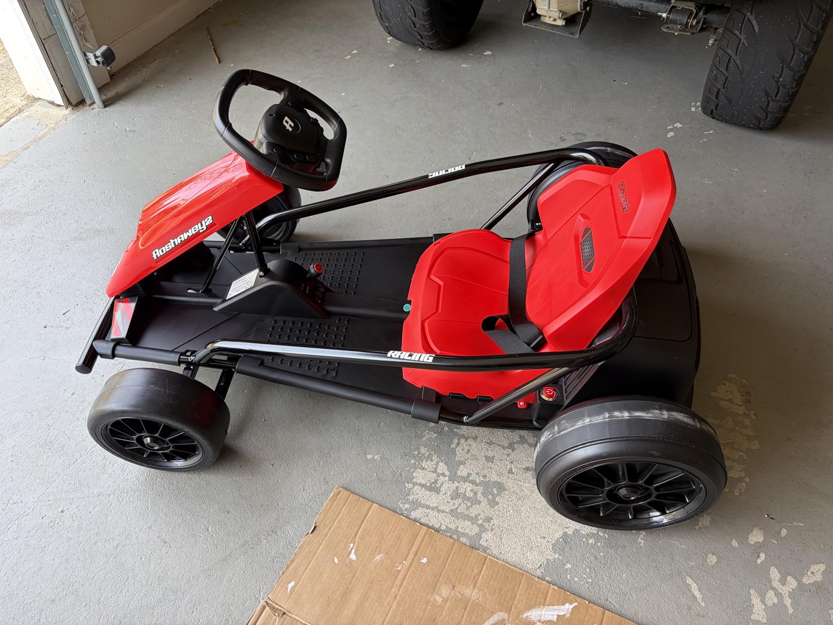 Electric Drift Go Kart for Kids 8-12, 24V Battery, 360W Motor, Reinforced Wear-Proof Rear Wheels, 3 Unique Colors, 8.1MPH High Speed, 154lbs Capacity, Drift Ride On Car Toy (Red) customer photo 2