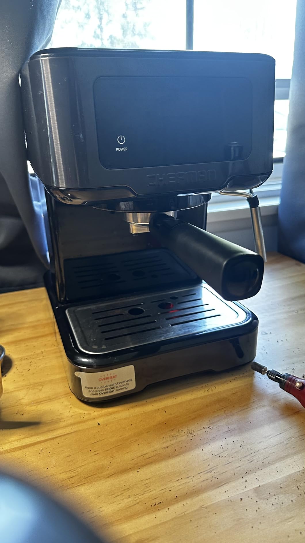 Chefman CraftBrew Espresso Machine, 15-Bar Pump Digital Espresso Maker w/Steam Wand for Latte & Cappuccino, Compact Espresso Coffee Machine w/ 1.5L Removable Water Reservoir - Stainless Black customer photo 1
