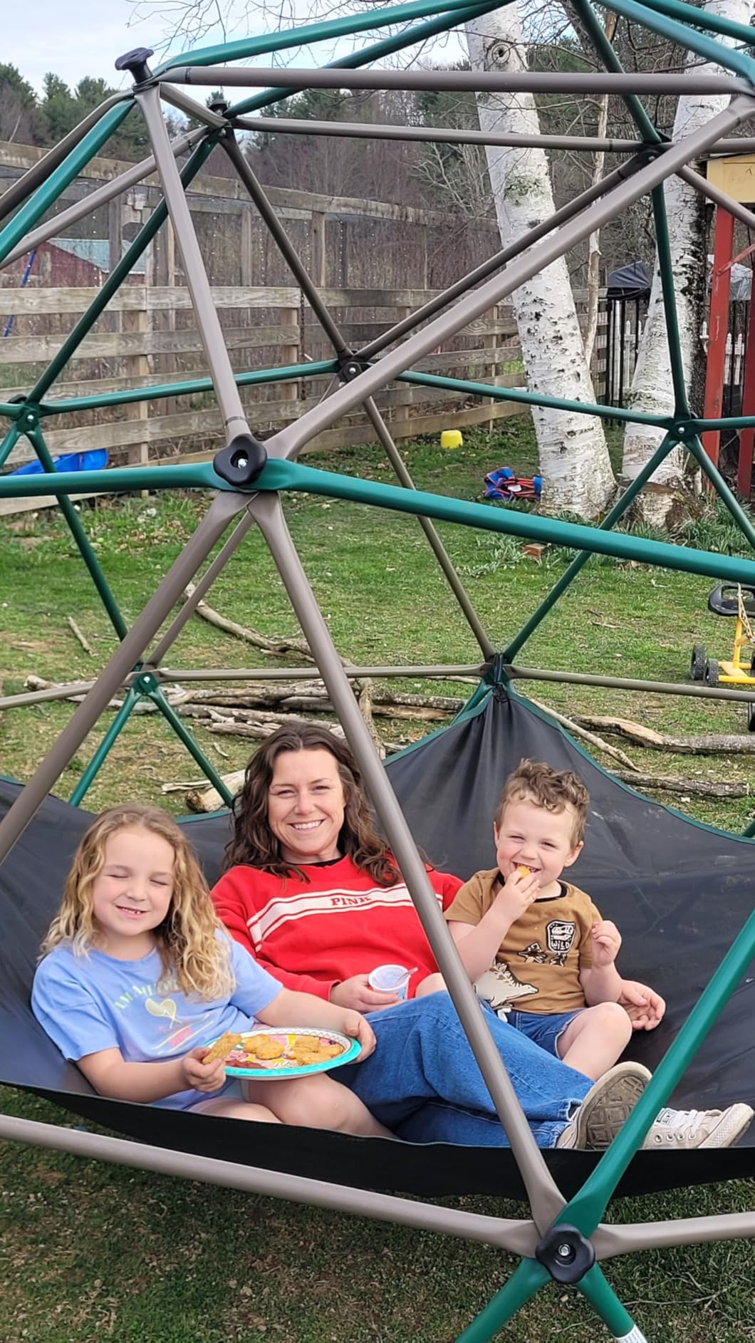Hapfan 6.5 FT Tall Climbing Dome with Hammock, Large Jungle Gym for Kids Outdoor Backyard, Heavy Duty Monkey Bars Toys for Boys & Girls Ages 3-8 8-12 customer photo 1