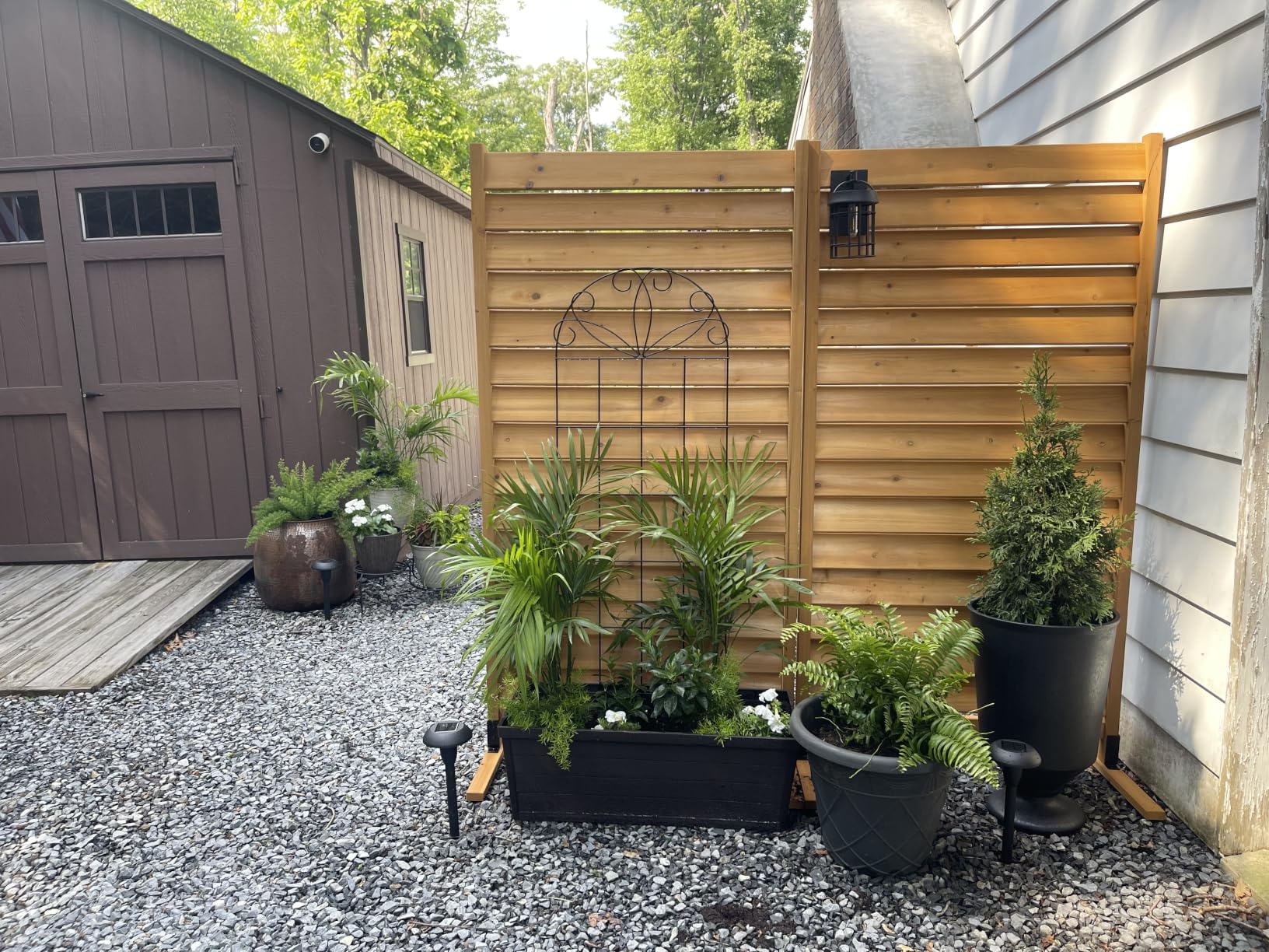 Enclo 6.1ft H x 3.1ft W (1 Panel) Freestanding or Surface Mounted Privacy Screen, Wood Fence Screen, Outdoor or Indoor Decorative Privacy Panel for Balcony, Patio, Deck, AZ18031 customer photo 1