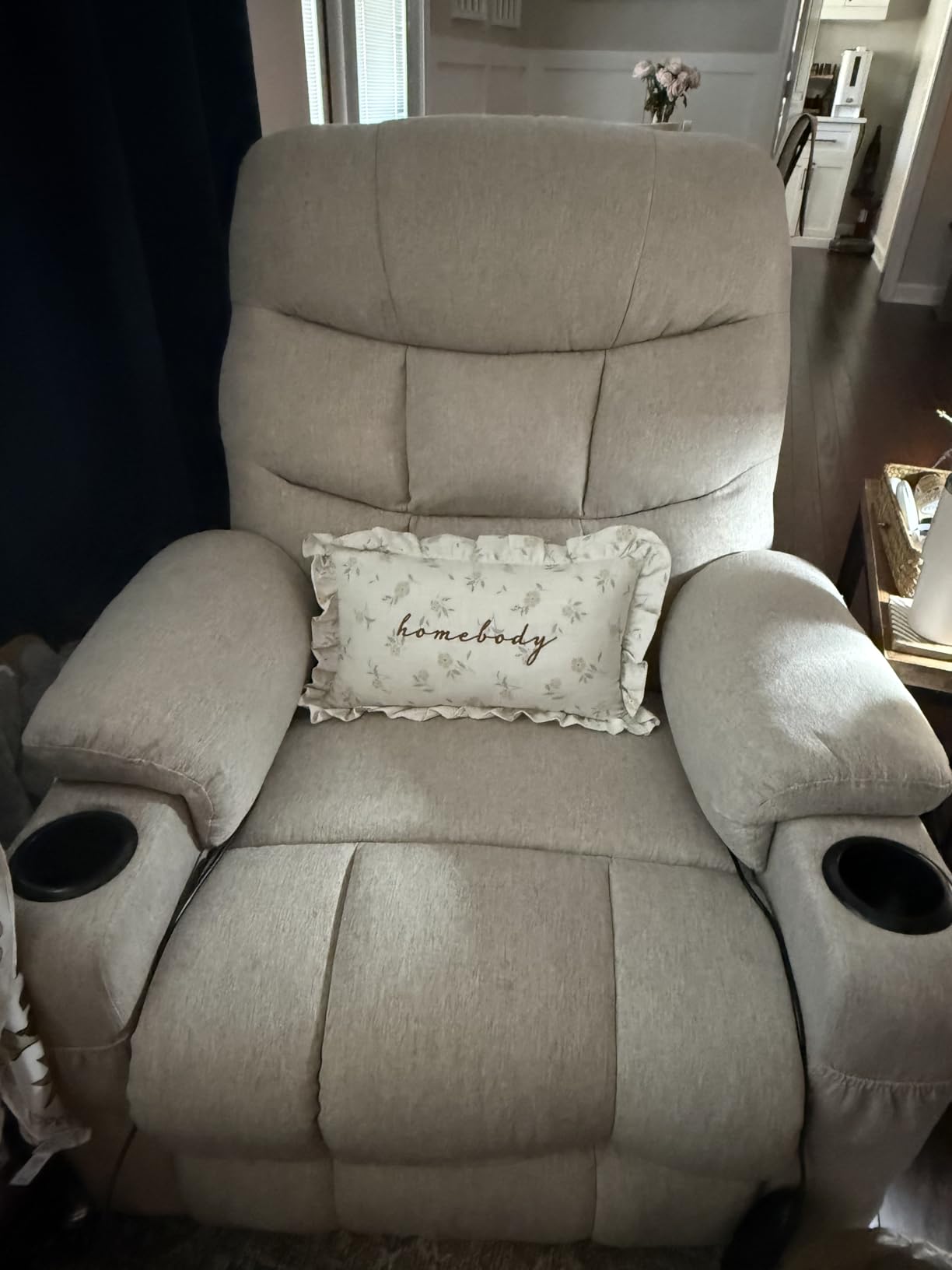 Korser Power Recliner Chair with Massage and Heating, Power Lift Recliner Chair for Elderly and Adults, Electric Recliner with Remote Control and Cup Holders for Living Room, Linen Fabric customer photo 1