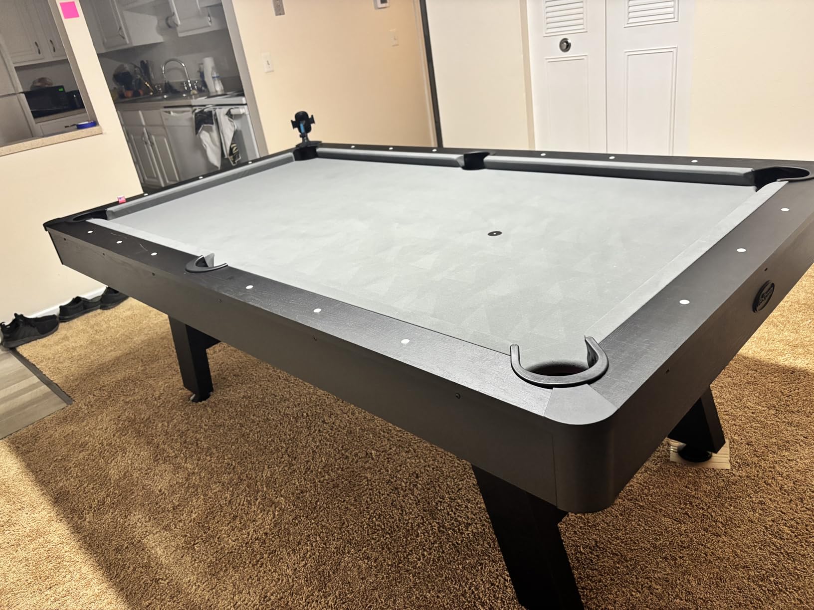 GoSports 7 and 8 ft Pool Tables with Wood Finish - Gray, Black, or Green Felt - Billiards Game Room Table for Adults & Family - Accessories Not Included customer photo 1