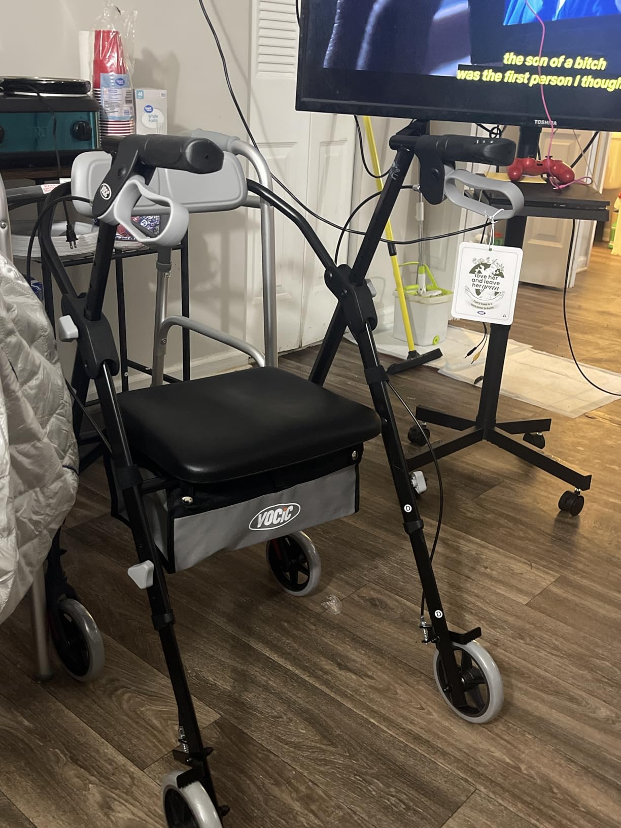 VOCIC Walkers for Seniors, Z11 Rollator Walker with Seat, Max 380 lbs, Avant Walkers with Ergo Seat & Backrest, Foldable Rollator Adjustable Height, All Terrain Walker, Lightweight customer photo 2