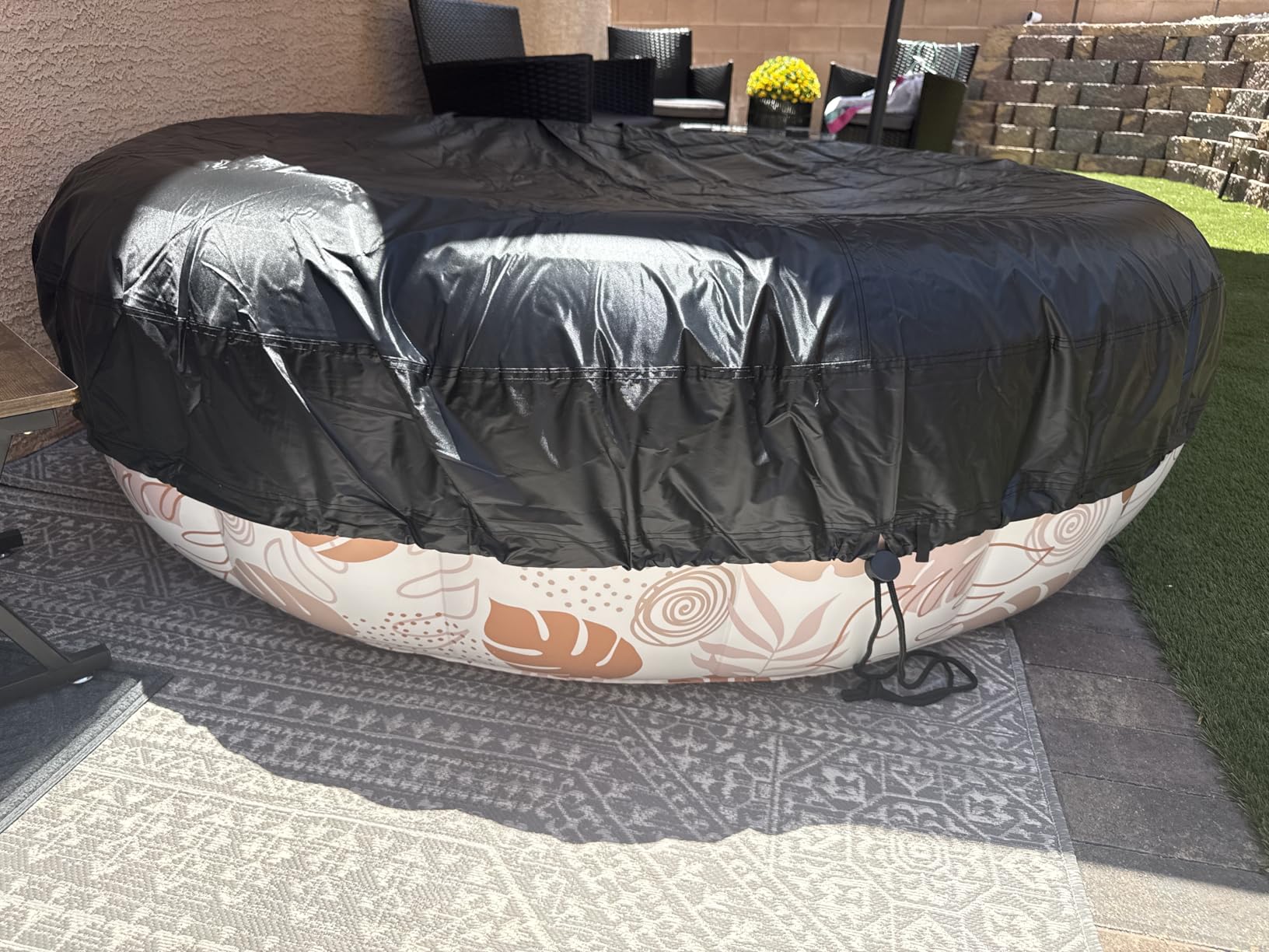 LXKCKJ 18FT Round Pool Cover, Solar Pool Covers for Above Ground Pools, 420D Winter Pool Cover Protector with Pool Accessories Set, Pool Tarp Ideal for Waterproof and Windproof customer photo 2