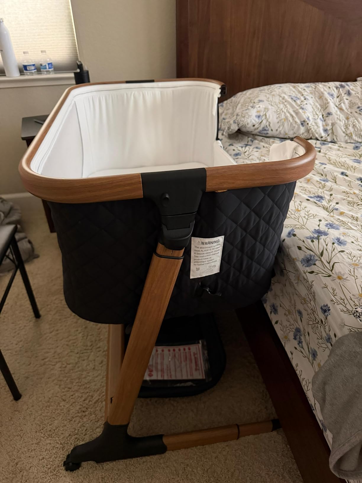 ANGELBLISS Electric Baby Bassinet Bedside Sleeper with Auto Rocking, Remote/Touch Control, 3 Timer Modes, 12 Sounds, 6 Heights, Storage & Wheels (Black) customer photo 1