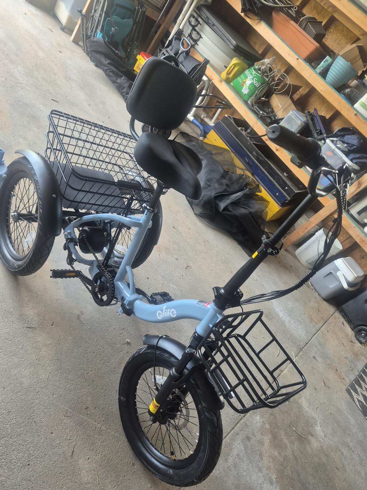 Qlife Triker Electric Bike, Peak 1200W Brushless Motor Folding Trike Ebike, 499Wh Removable Battery, 3 Wheel Electric Bicycle, Up to 55 Miles, 18 Tire Tricycle for Adults customer photo 2