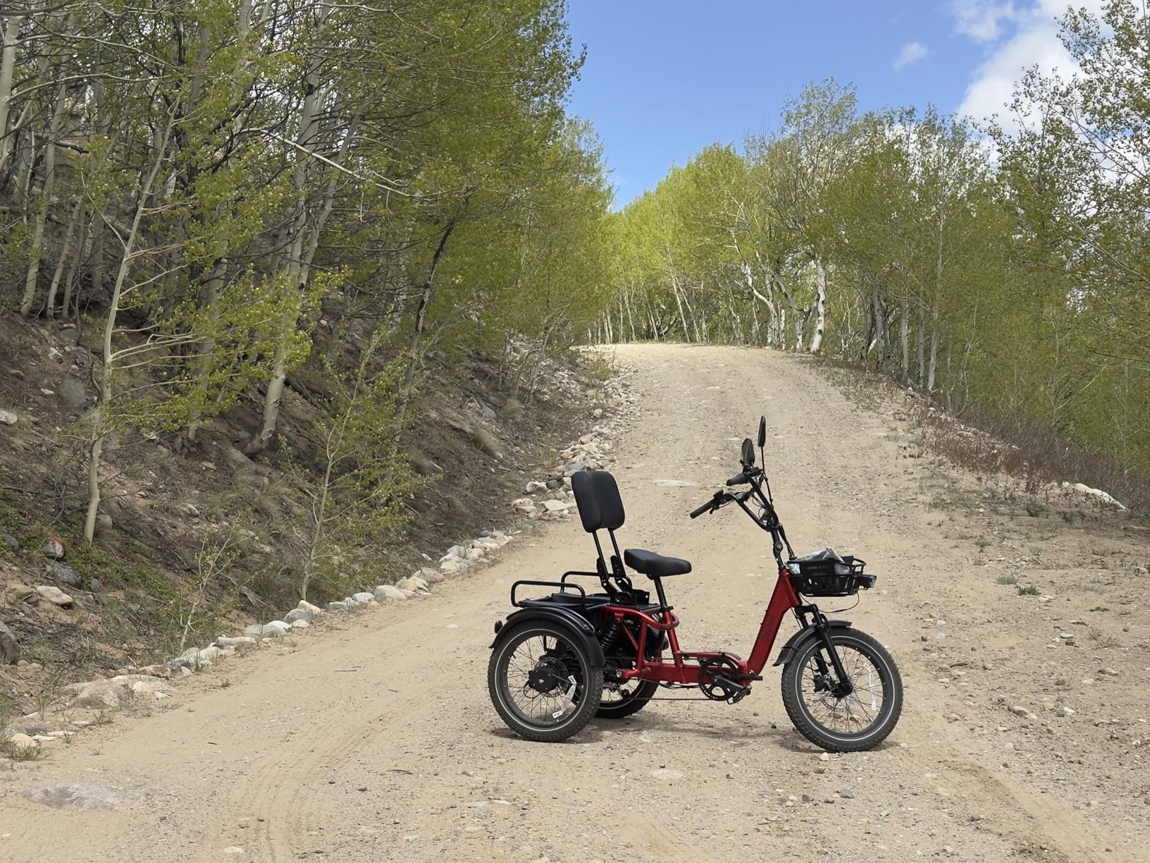 Full Suspension Folding Electric Tricycle for Adults, Aluminum Alloy, Torque Sensor, 20MPH 100Miles 20x3 inch Fat Tire Electric Trike, 1200W 48V 20AH 3 Wheel Electric Bike, Reverse, Parking, UL customer photo 1