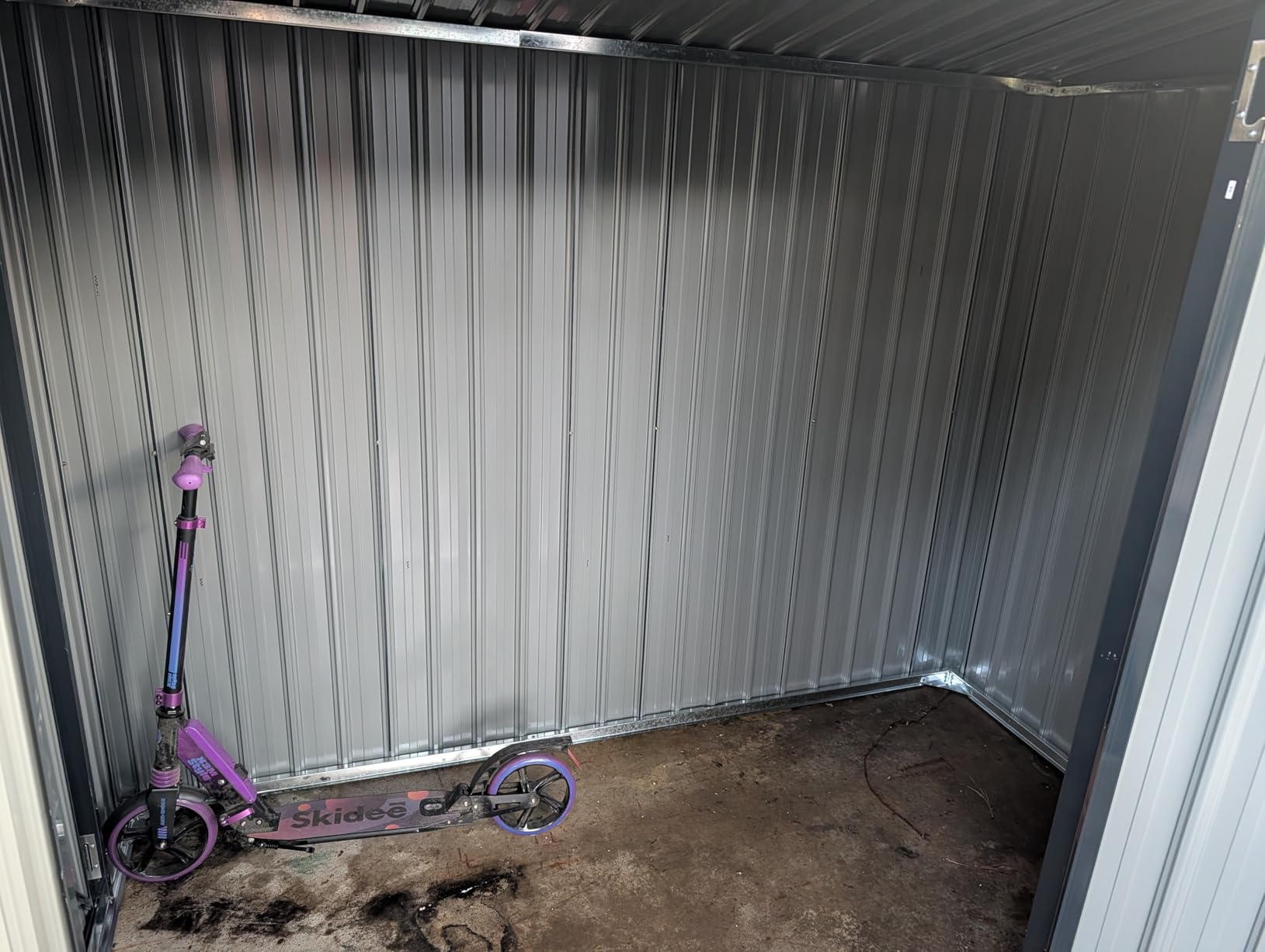 Aoxun 7.5'x4' Triple Door Shed Outdoor Storage Shed with Three Lockable Door Metal Storage Cabinet with Sloping Roof for Tools Bicycles Storage for Garden, Backyards (Black) customer photo 1