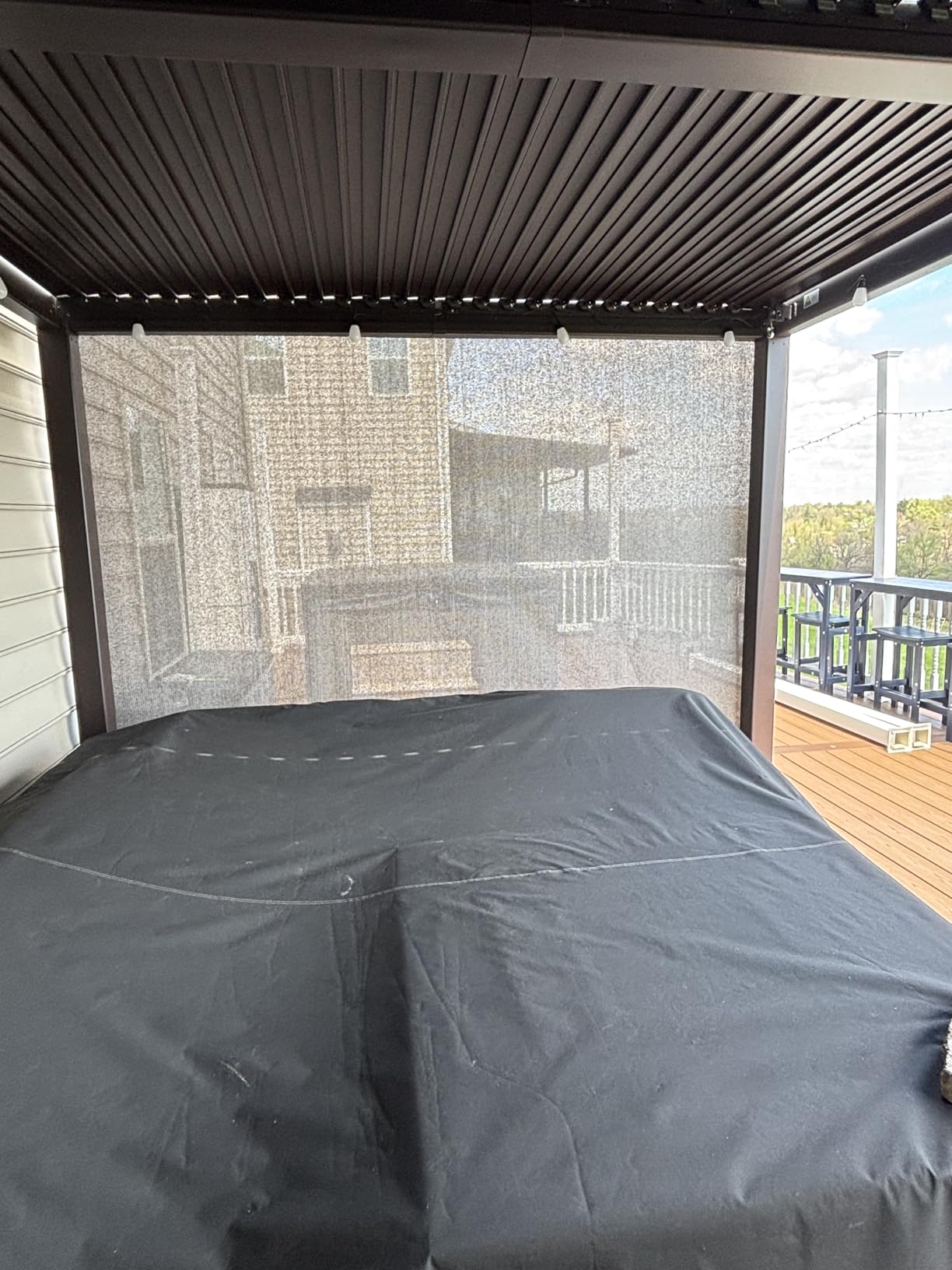 PURPLE LEAF 10' x 10' Louvered Pergola Outdoor Adjustable Louvre Shade Modern Patio Aluminum Pergola with Retractable Roof for Deck Backyard Garden Hardtop Gazebo, Bronze customer photo 1