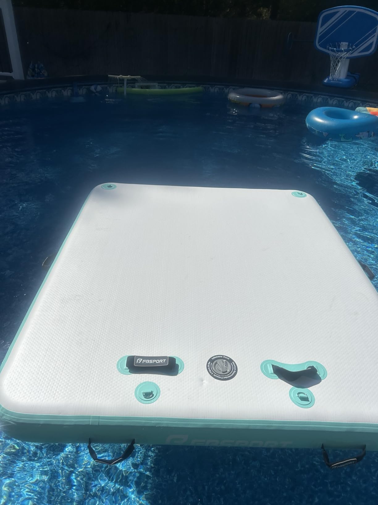 FBSPORT Inflatable Floating Dock Lake Floats for Adults, Floating Docks Platform Island Raft, Non-Slip Inflatable Water Dock Mat for Pool Beach Ocean 10ft 8ft 6ft customer photo 2