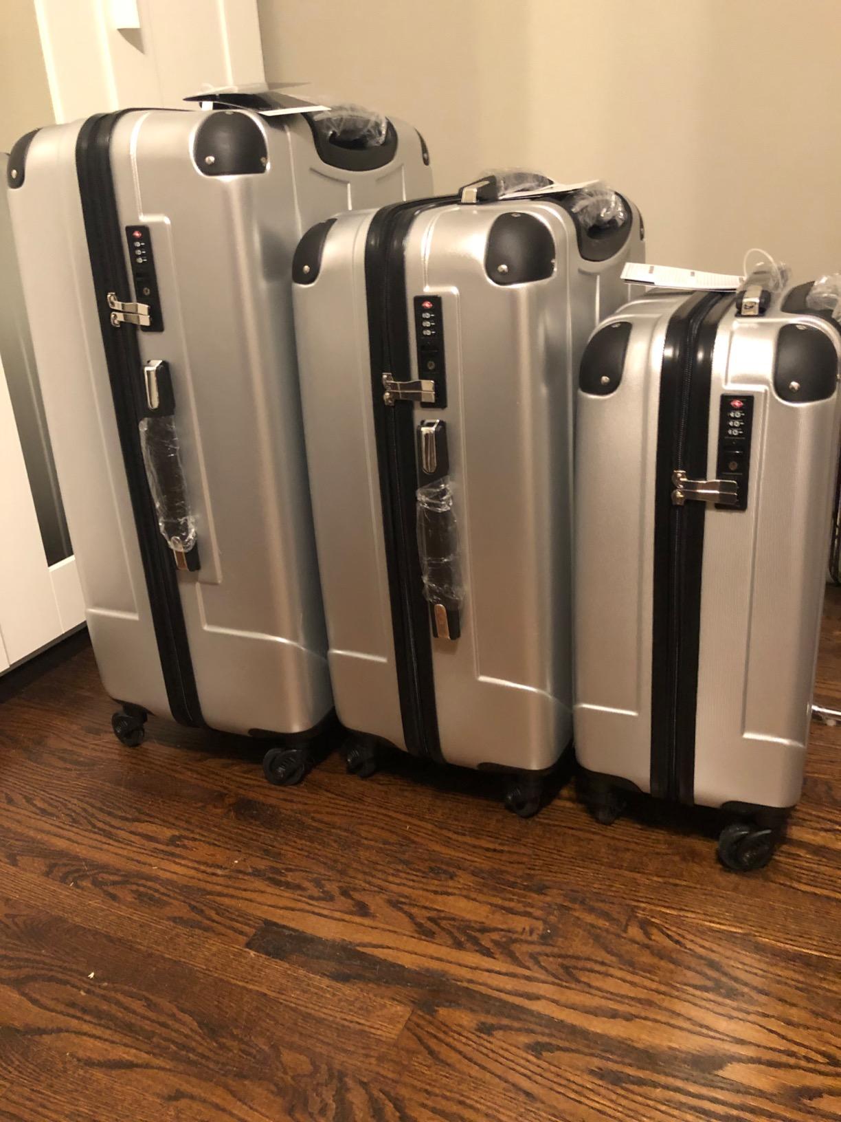 Merax Softside Luggage Set, 5 Piece Expandable Travel Suitcase Set with Spinner Wheels and TSA Lock, 22