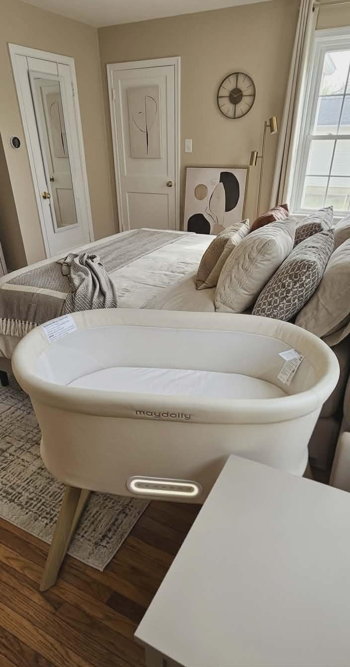 Maydolly Smart Soothing Baby Bassinet - Smart Newborn Bassinet with Cry Detection that Automatically Responds - Breathable Infant Sleeper for Newborns to 6 Months (Beige) customer photo 2