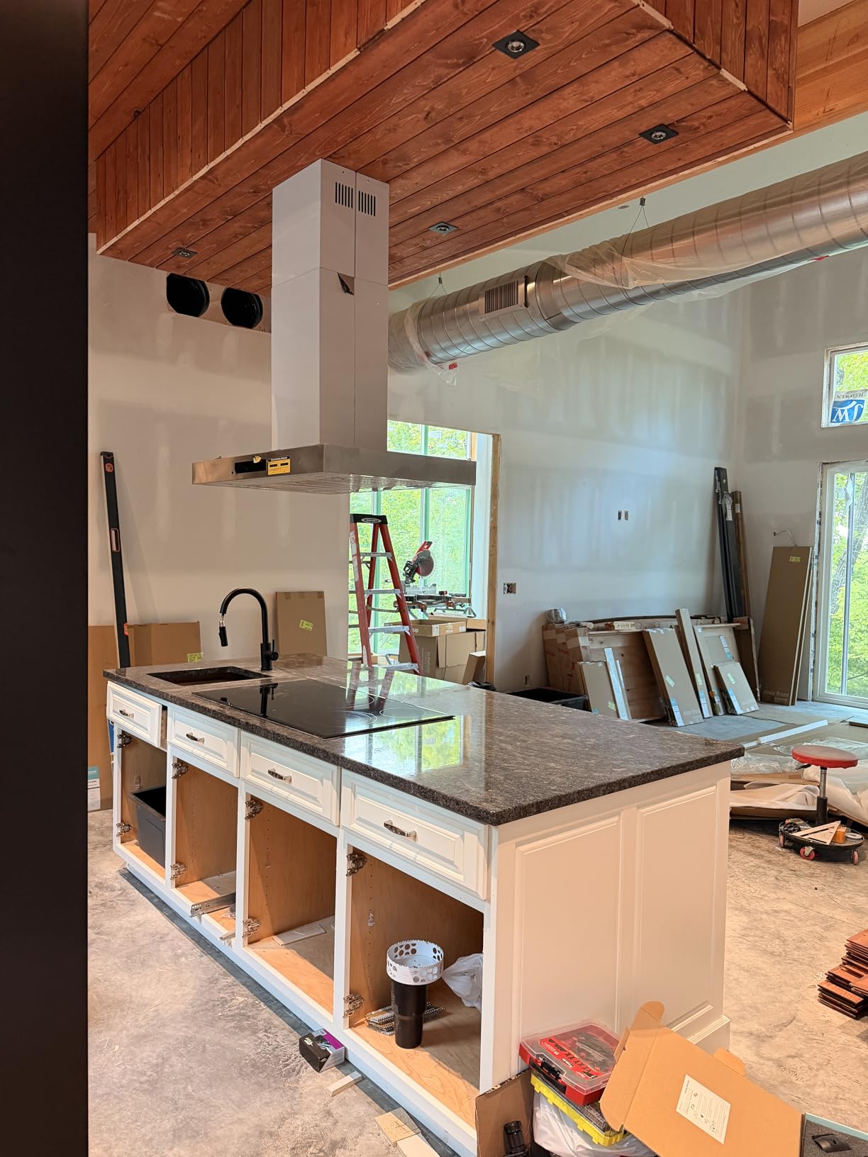 36 inch Island Range Hood Ceiling Mount 1200 CFM with 4-Speed Gesture Sensing & Touch Control, Ducted/Ductless Stainless Steel Kitchen Stove Vent Hoods with 4 LED Lights, Timer, Dishwasher-Safe Filters customer photo 1