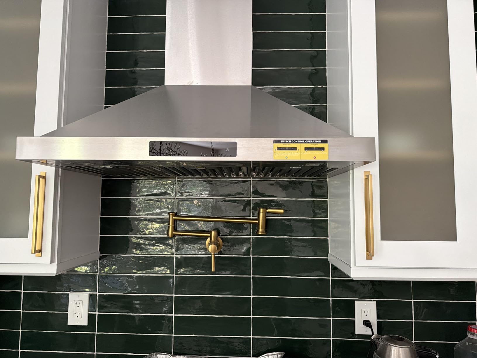 36 inch Island Range Hood Ceiling Mount 1200 CFM with 4-Speed Gesture Sensing & Touch Control, Ducted/Ductless Stainless Steel Kitchen Stove Vent Hoods with 4 LED Lights, Timer, Dishwasher-Safe Filters customer photo 2