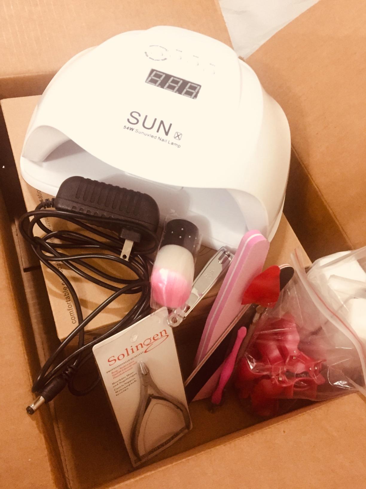 Wisdompark 268W UV LED Nail Lamp, Nail Dryer for Gel Polish, 4 Timers Curing Lamp Professional Nail Light, 66Pcs Uv Beads and Automatic Sensor (Black) customer photo 1