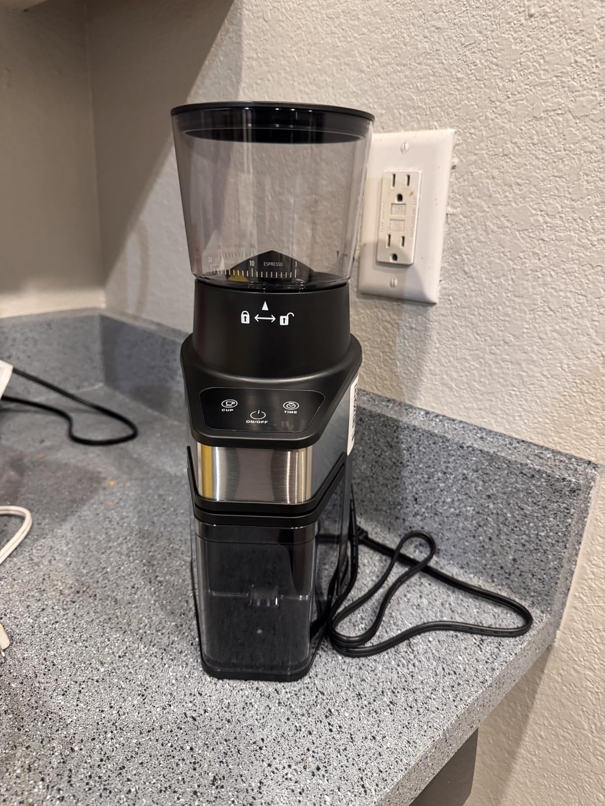 Burr Coffee Grinder with 60 Settings, Electric Conical Bean Grinder with Touch Screen & Anti-Static Technology for Espresso to French Press, 1-60s Timer & 1-8 Cup Dosing, Stainless Steel, Black customer photo 1
