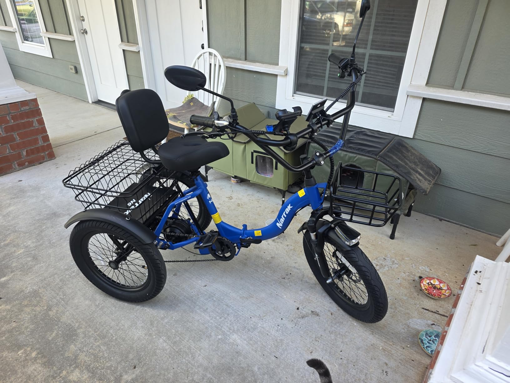 NARRAK Electric Tricycle for Adults,Fat Tire Folding Electric Trike,3 Wheels Electric Bicycle Bikes, Peak 700W/1100W Step-Thru Etrike with Removable Battery and Large Basket customer photo 1