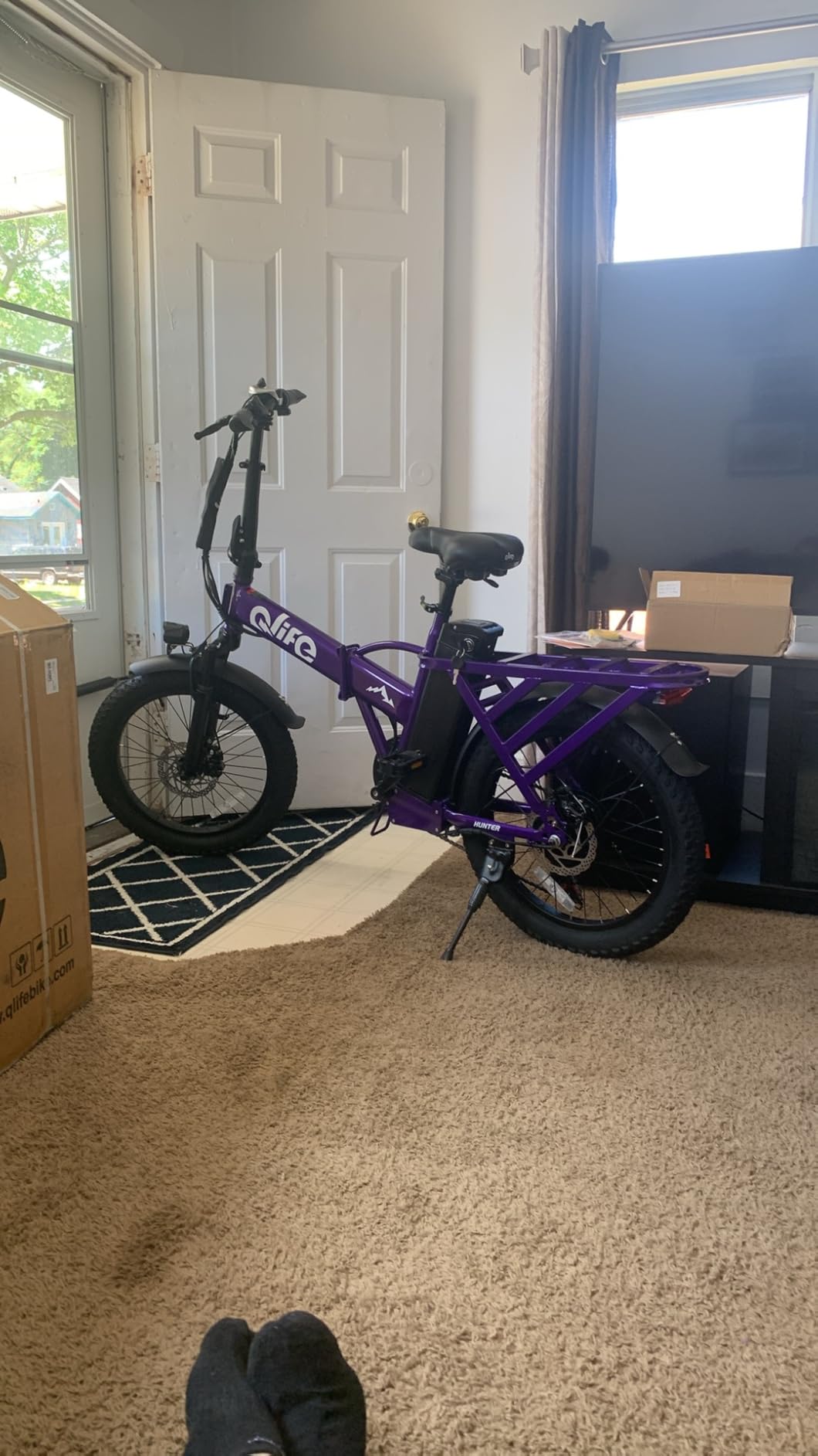 Qlife Hunter Foldable Electric Bike for Adults, Peak 1200W Ebike with 48V 13.5Ah Battery, 65-Mile Range, Heavy-Duty Rear Rack, 20-Inch Fat Tires, Folding E Bike for Commuting & Outdoor Use customer photo 1