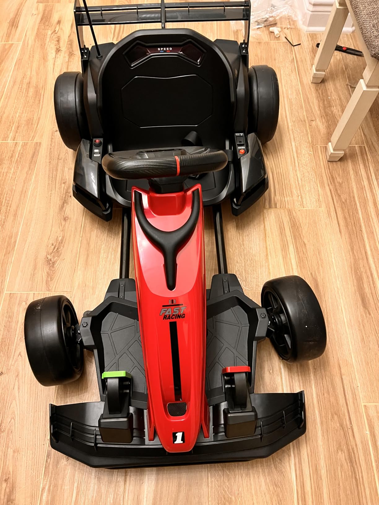 Blitzshark 36V Kids Go Kart 600W Drift Kart Powerful Electric Pedal Kart Outdoor Race Toy, with 600W Strong Motor, 9AH Big Battery, EVA Tires, Drift/Sports Mode, Brake Pedal, Length Adjustment, Blue customer photo 1