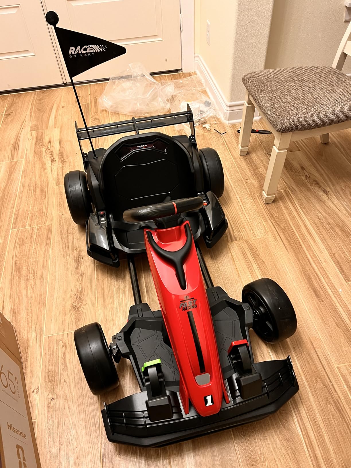 Blitzshark 36V Kids Go Kart 600W Drift Kart Powerful Electric Pedal Kart Outdoor Race Toy, with 600W Strong Motor, 9AH Big Battery, EVA Tires, Drift/Sports Mode, Brake Pedal, Length Adjustment, Blue customer photo 2
