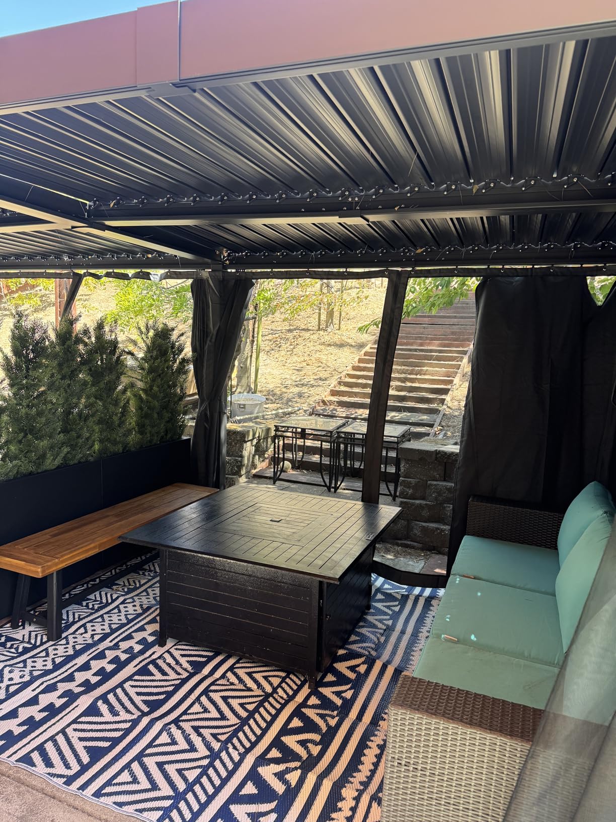 Airwire 12'x20' Louvered Pergola, Outdoor Pergola with 2 Independent Adjustable Roof and Drainage System, Aluminum Pavilion with Curtains & Netting, Hardtop Gazebo for Patio, Deck, Garden, Gray customer photo 1