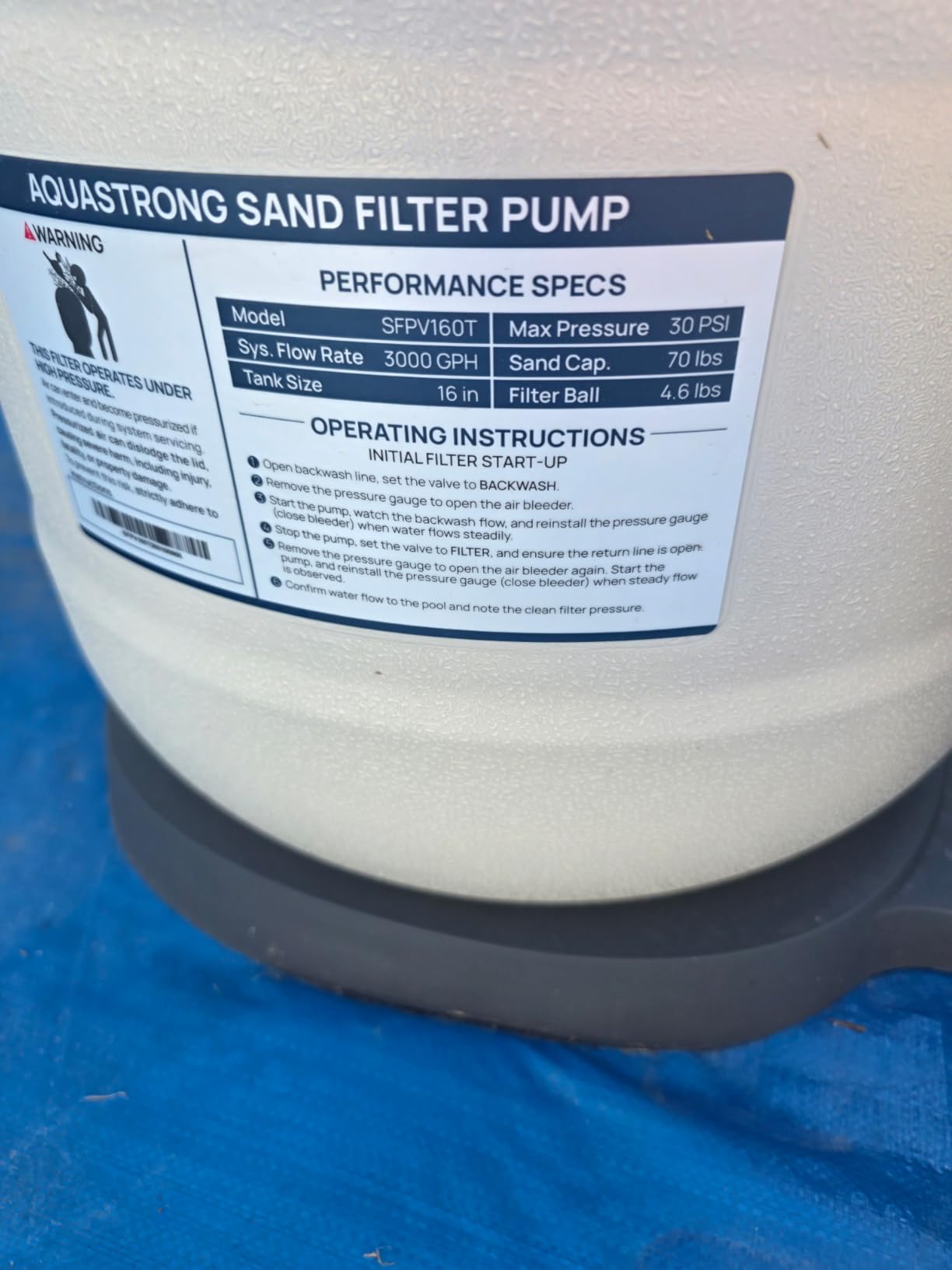 AQUASTRONG 16in Sand Filter Pump for Above Ground Pool with Timer, 3/4 HP Pool Pumps Above Ground 3800 GPH for Pools up to 16000 GAL, Pool Filter with 6-Way Valve, Improved Circulation and Filtration customer photo 2