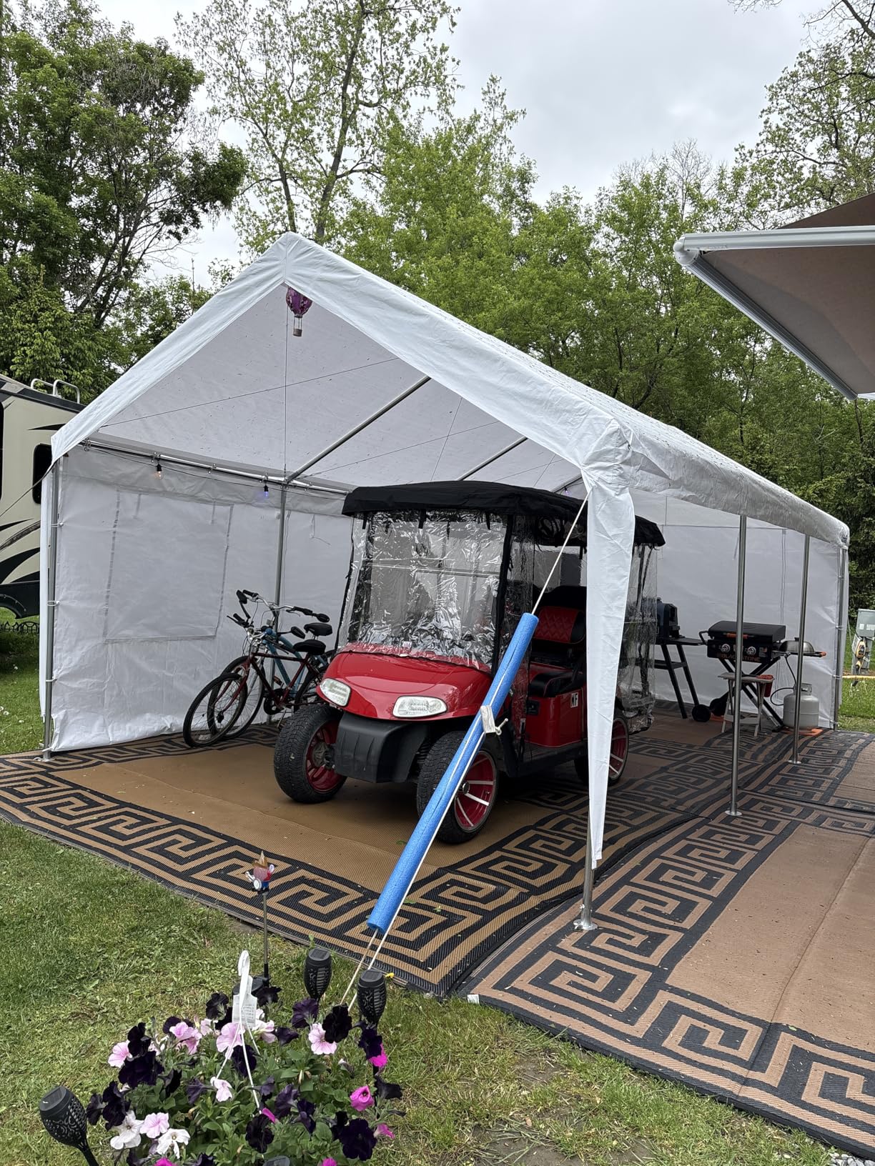 Quictent 20x20 ft Heavy Duty 2 Car Carport, Waterproof Storage Shelter with Zipper Side Doors, Snowproof Steel Cables & Ventilated Windows, Outdoor Garage for Car, White customer photo 1