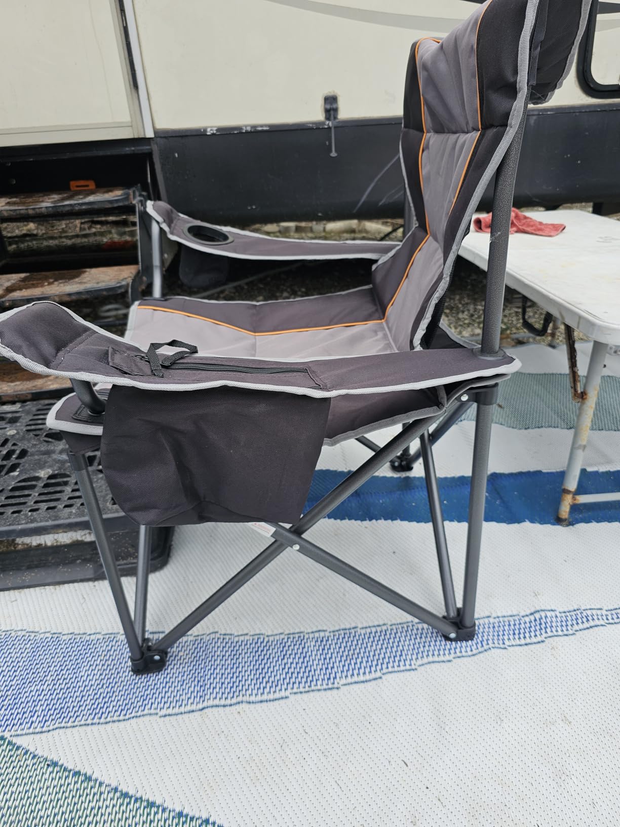 NEWBULIG Oversized Folding Camping Chair for Adults, Portable Outdoor Collapsible Chairs, 500 LBS Heavy Duty Support, with Cup Holders, for Lawn, Fishing, Hiking, Red customer photo 1