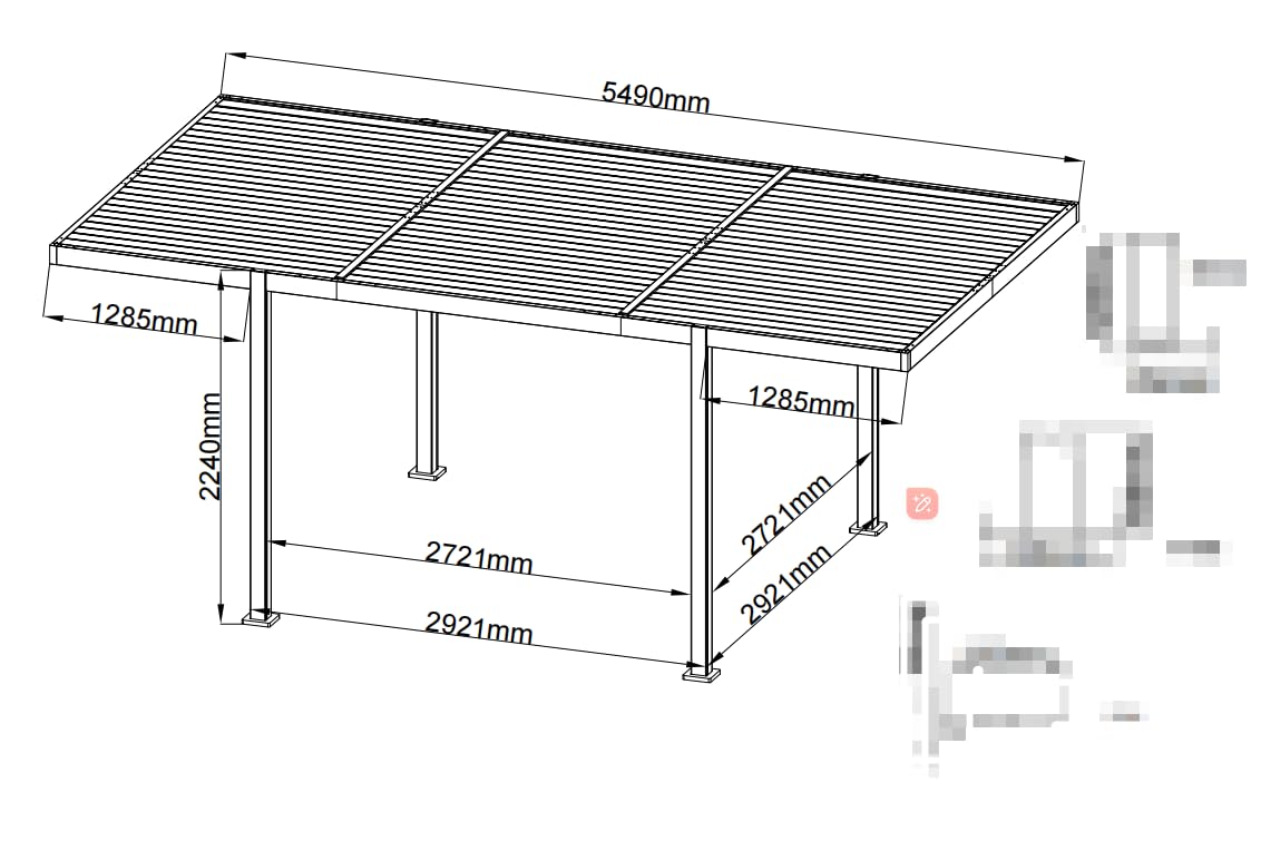 MELLCOM Pergola Louvered 10x12, Metal Hardtop Pergola with Adjustable Roof for Sun & Rain Shade, Outdoor Gazebo with Integrated Drainage System, Modern Rustproof Patio Canopy Carport customer photo 2