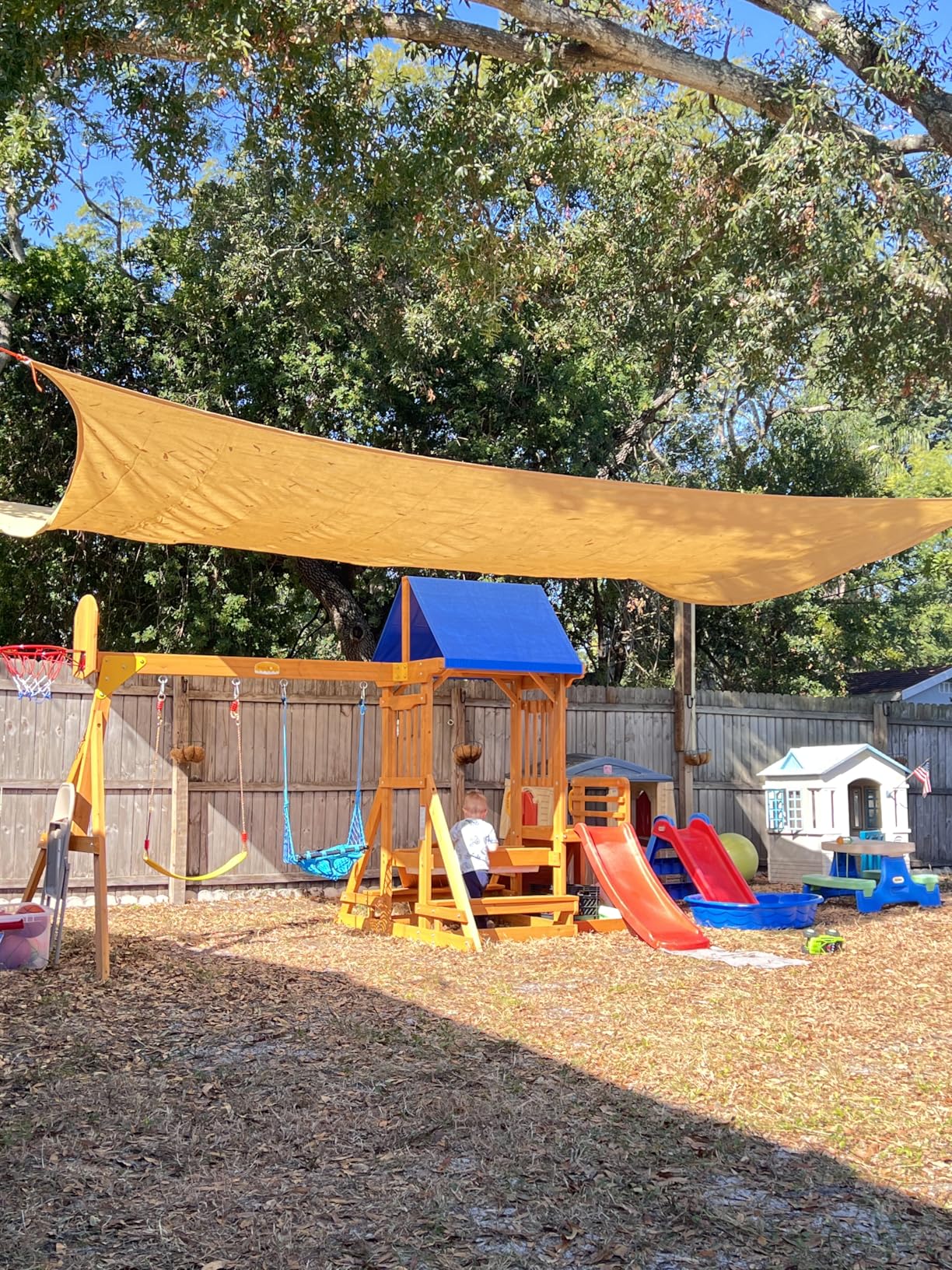 SUNIBOXI Wooden Swing Sets with Monkey Bars customer photo 1