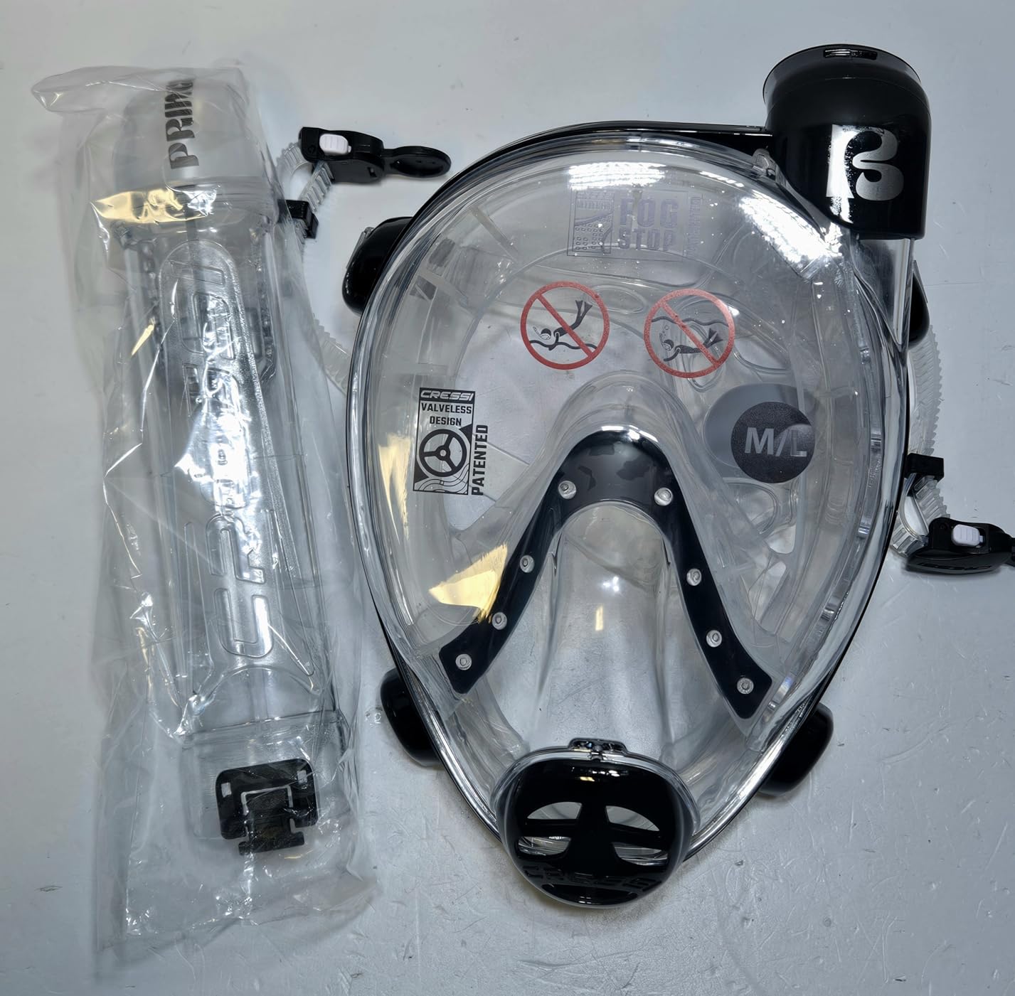 Cressi Adult Snorkeling Full Face Mask - Wide Clear View, Anti-Fog System : Safety First - Prince : Designed in Italy customer photo 1