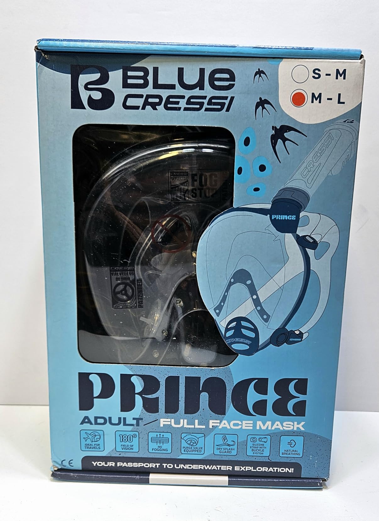 Cressi Adult Snorkeling Full Face Mask - Wide Clear View, Anti-Fog System : Safety First - Prince : Designed in Italy customer photo 2