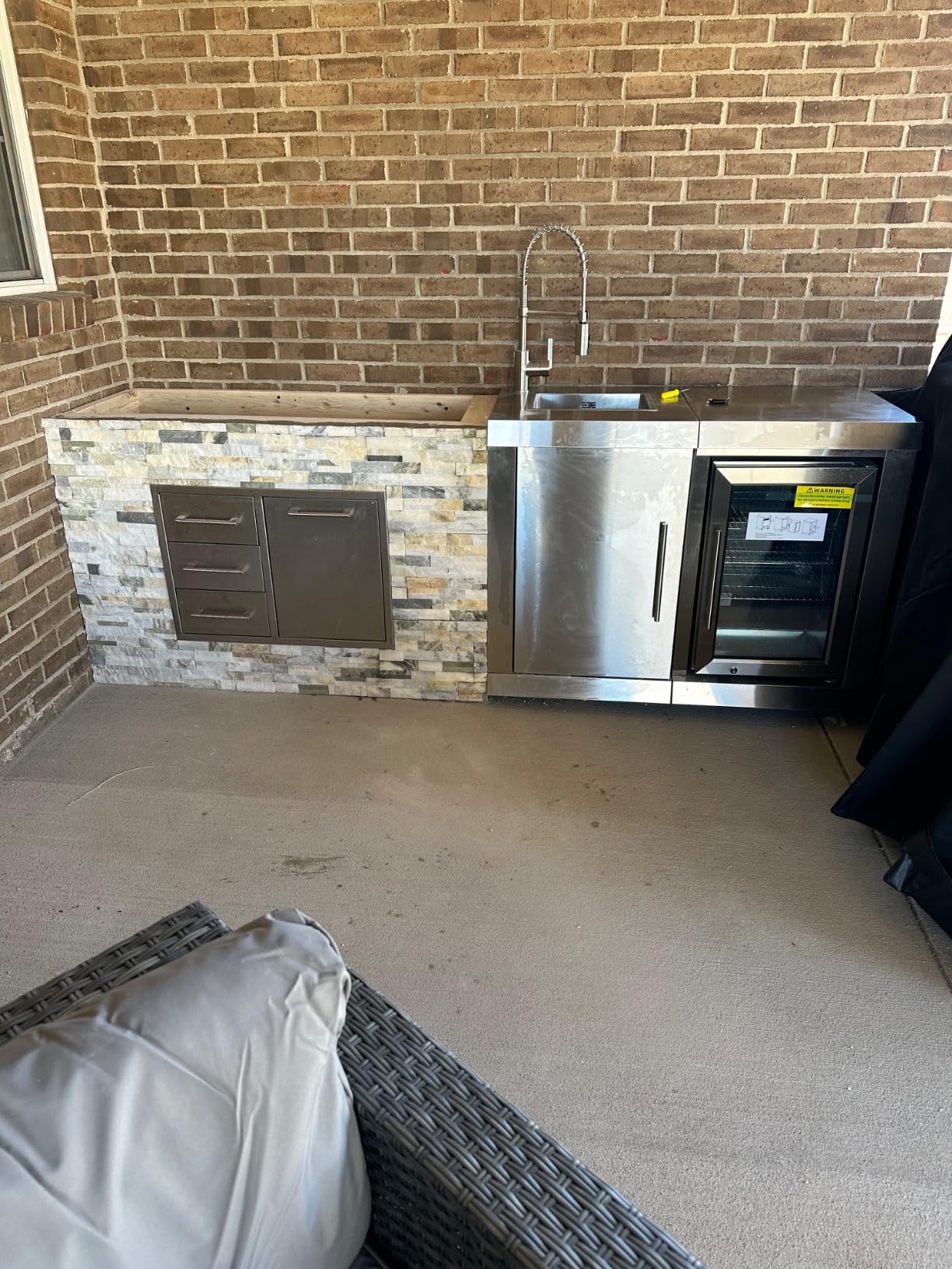 KoolMore Reserve Outdoor Kitchen Island with 6 Burner Grill and a Side Burner, Sink, Storage Cabinet, and Beverage Refrigerator, CSA Listed in Sleek Black customer photo 1