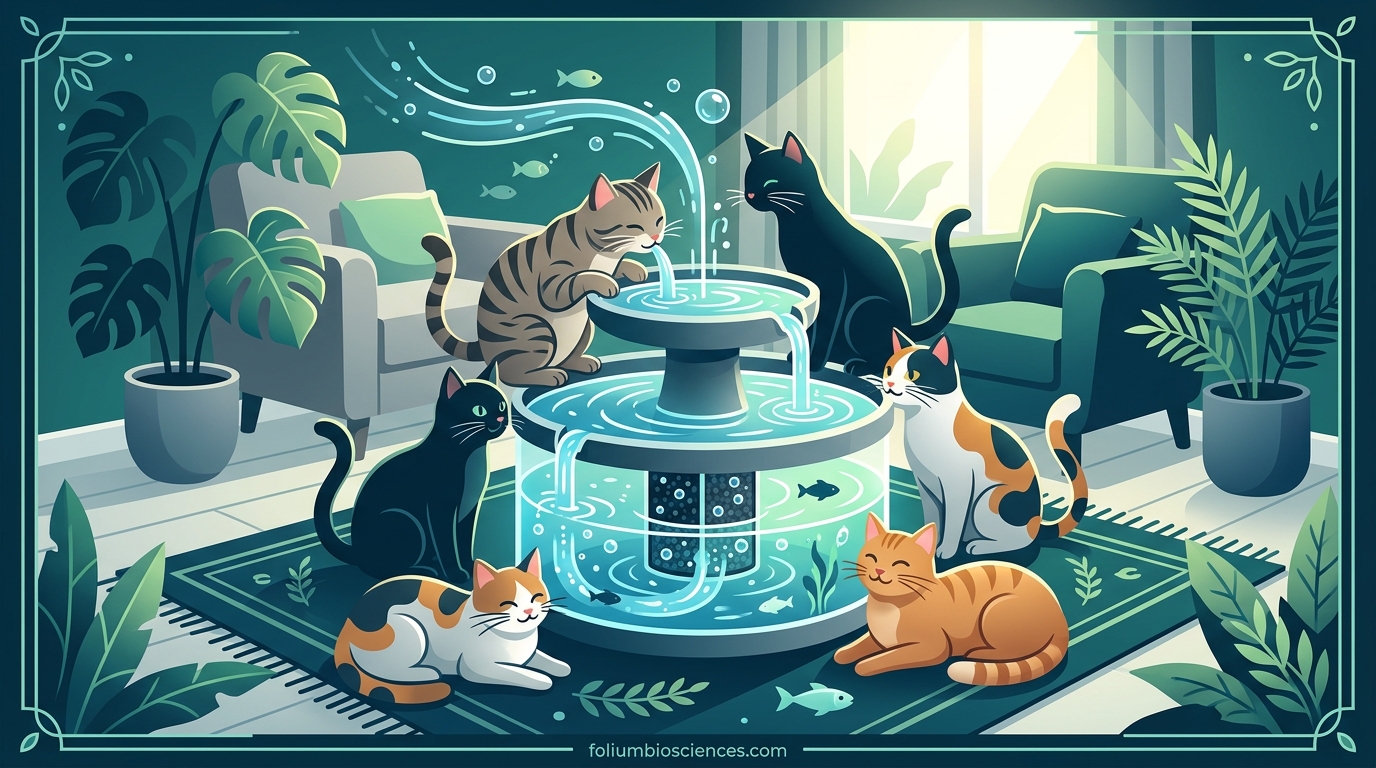 Filtered Pet Water Fountains for Multiple Cats