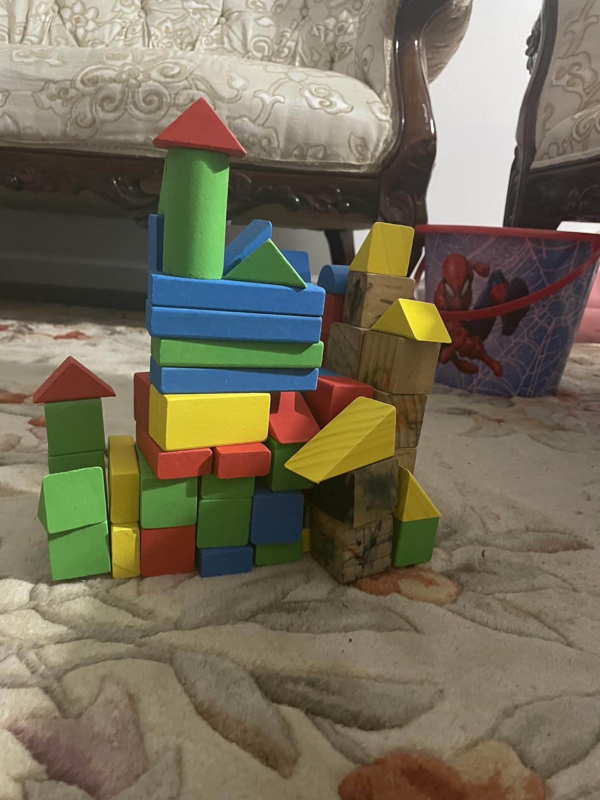 Melissa & Doug Wooden Building Blocks, 100-Piece Set of Sorting & Stacking Toys in 4 Colors and 9 Shapes, Classic Toddler Toys for Girls & Boys Ages 2+ - FSC Certified customer photo 1