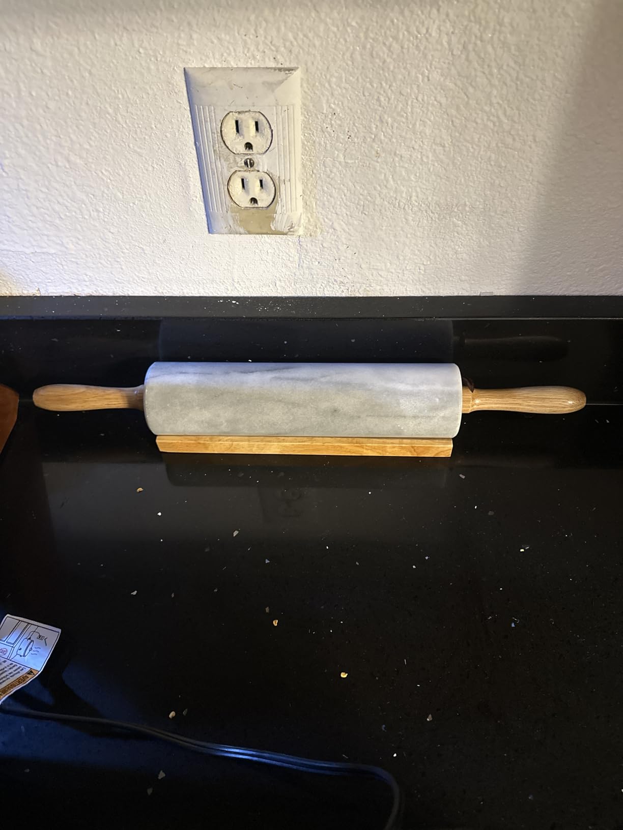 Fox Run Polished Marble Rolling Pin with Wooden Cradle, 10-Inch Barrel, White | Marble Stays Cool For Pastry | Heavy Dough Roller For Easy Rolling & Baking | Includes Stand | Naturally Non-Stick Surface customer photo 2
