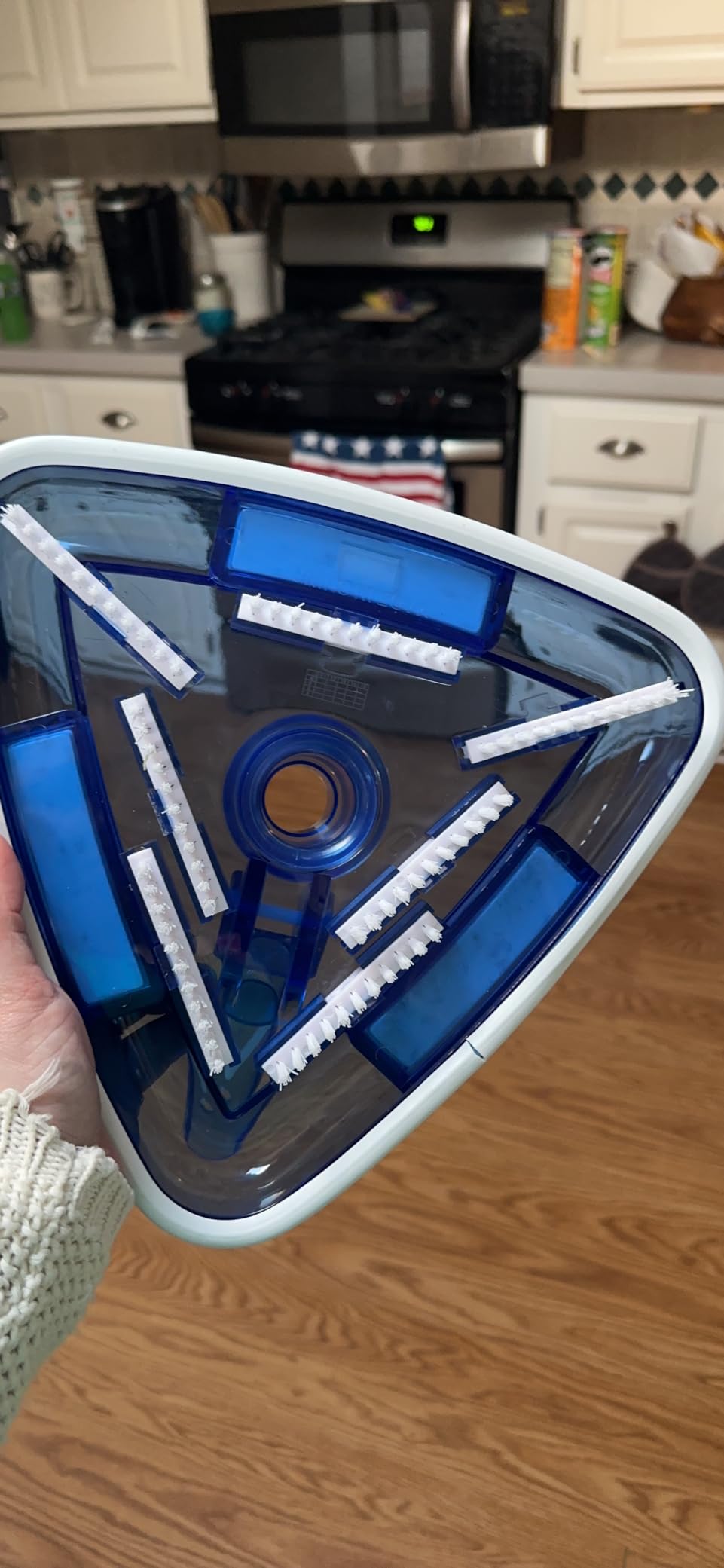 SWIMLINE HYDROTOOLS Manual Pool Vacuum Head Attachment For Inground & Above Ground Pools |Weighted Swimming Pool Vac Head Clear Triangle Shape W/ Bristles| Swivel Hose 1-1/4 or 1-1/2''| 8145 customer photo 2