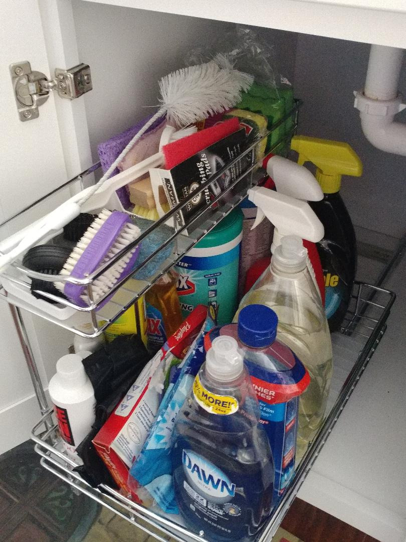 LYNK PROFESSIONAL Pull Out Under Sink Kitchen Cabinet Organizer - 11.5 in. x 18 inch deep Drawer - Sliding Shelf Organizer for Cabinets and Undersink Storage Shelves - Lifetime Ltd. Warranty - Chrome customer photo 2